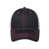 MB6229 6 Panel Mesh Cap - graphite/red/white - one size
