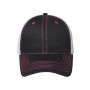 MB6229 6 Panel Mesh Cap - graphite/red/white - one size