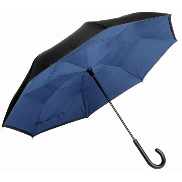 Automatische paraplu OPPOSITE - donkerblauw, zwart