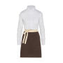 SANTORINI - Contrasted Bistro Apron with Pocket - Brown - One Size