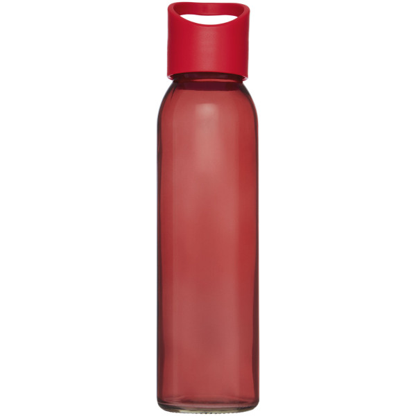 Sky 500 ml glass water bottle - Red