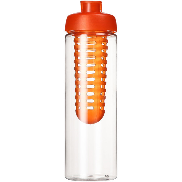 H2O Active® Vibe 850 ml drinkfles en infuser met kanteldeksel - Transparant/Oranje