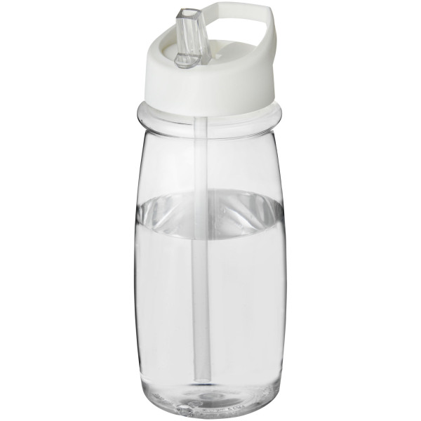 H2O Active® Pulse 600 ml spout lid sport bottle - Transparent/White