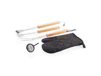 4-delige barbecue set, zwart 4-delige barbecue set, zwart