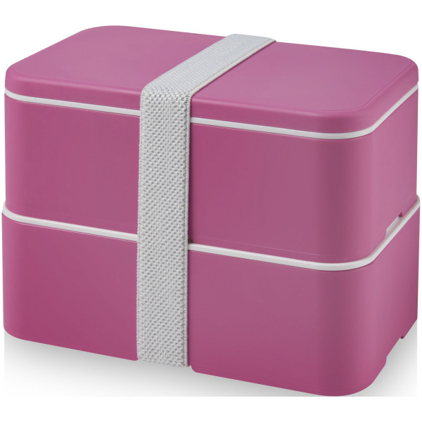 MIYO double layer lunch box - Magenta/Magenta/White