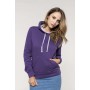 Damessweater met capuchon in contrasterende kleur Purple / Oxford Grey L