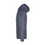 Men's Knitted Fleece Hoody - denim-melange/black - S