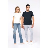 Dames-t-shirt piqué ronde hals Off White / Navy XL