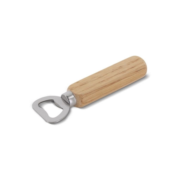 Bottle opener with wooden handle