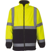 Signalisatie zwaar fleece jack Hi Vis Yellow / Navy S