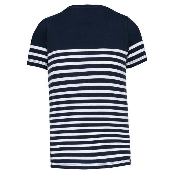 Marine-t-shirt ronde hals Bio kind Navy / White Stripes 4/6 ans