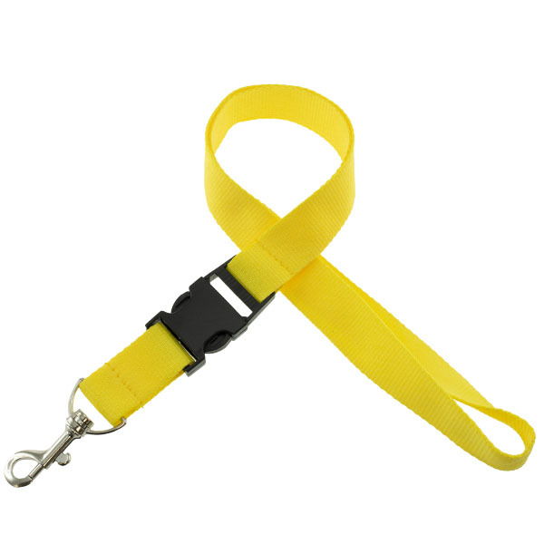 Onbedrukt Breed Keycord met buckle - geel
