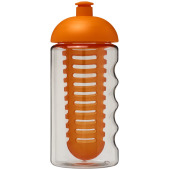 H2O Active® Bop 500 ml bidon en infuser met koepeldeksel - Transparant/Oranje