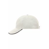 MB6197 6 Panel Double Sandwich Cap - natural/navy/dark-khaki - one size