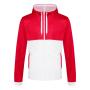 AWDis Cool Retro Track Zoodie, Fire Red/Arctic White, L, Just Cool