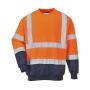 Hi-Vis Two Tone Sweatshirt, Orange/Navy, L, Portwest