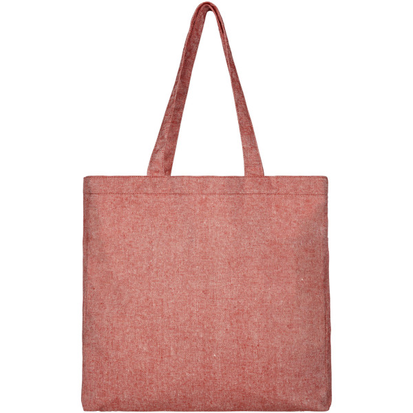 Pheebs 210 g/m² recycled gusset tote bag 13L - Heather red