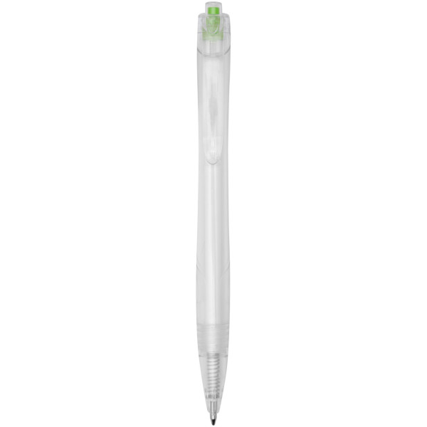 Honua recycled PET ballpoint pen - Lime green/Transparent clear