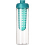 H2O Active® Vibe 850 ml drinkfles en infuser met kanteldeksel - Transparant/Aqua blauw