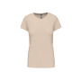 Dames t-shirt ronde hals korte mouwen Light Sand XL