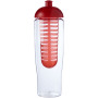 H2O Active® Tempo 700 ml bidon en infuser met koepeldeksel - Transparant/Rood