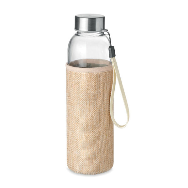 Glass water bottle in pouch 500ml