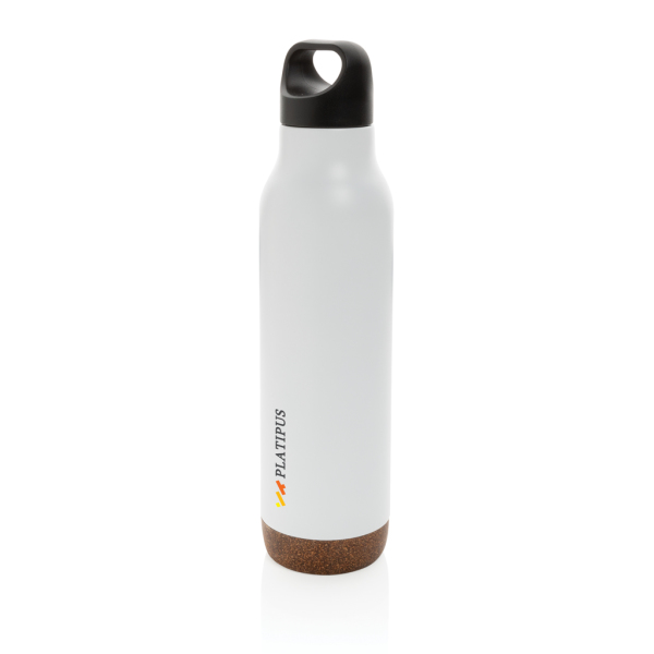 Cork leakproof vacuum flask, white