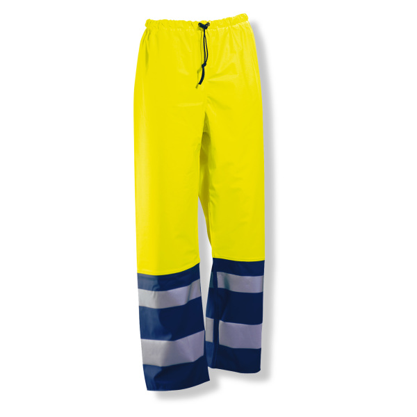 Jobman 2546 Hi-vis rain trousers geel/navy s