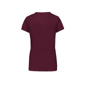 Dames T-shirt V-hals Korte Mouwen Wine 3XL