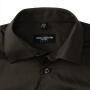 RUS Men LSL Fitted Stretch Shirt, Chocolate, 4XL