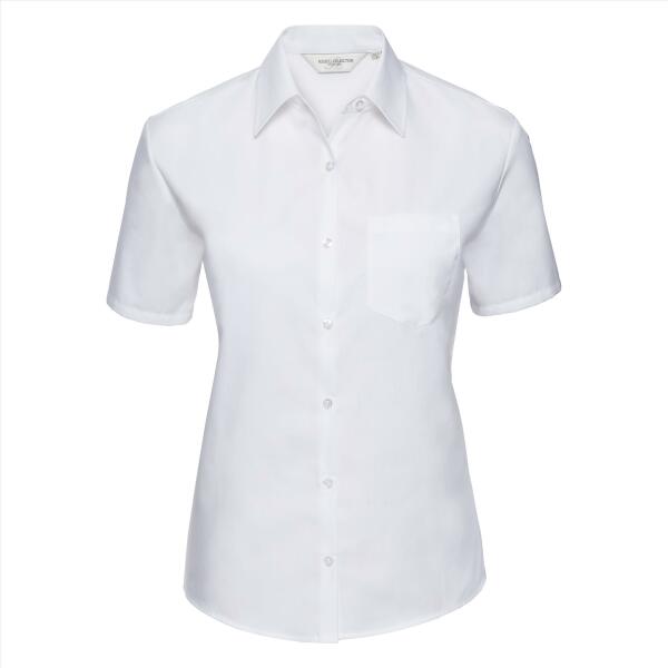RUS Ladies SS Clas. Pure Cotton Poplin Shirt, White, 3XL