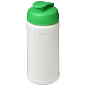 Baseline® Plus 500 ml sportflaska med uppfällbart lock - Vit/Grön