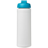 Baseline® Plus 750 ml sportflaska med uppfällbart lock - Vit/Aqua