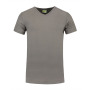 L&S T-shirt V-neck cot/elast SS for him Pearl Grey 3XL