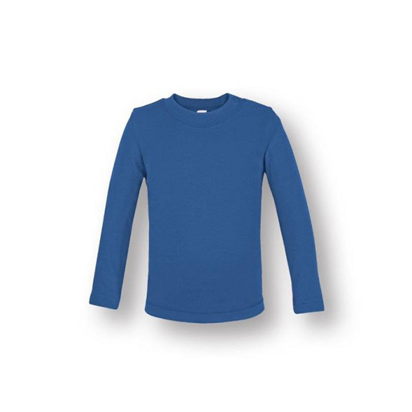 Biologisch kinder t-shirt lange mouw-Royal blue-86/92