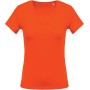 Ladies' short-sleeved V-neck T-shirt Orange XXL