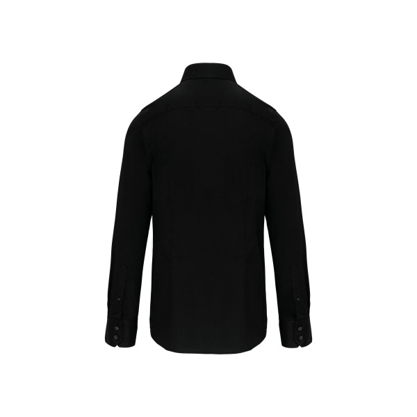Getailleerd heren non-iron overhemd lange mouwen Black XXL