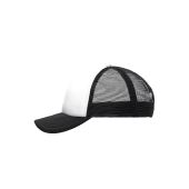 MB071 5 Panel Polyester Mesh Cap for Kids - white/black - one size