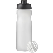 Baseline Plus 650 ml shaker drikkeflaske - Ensfarvet sort/Frostet klar