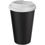 Americano® Eco 350 ml gerecyclede beker met spill-proof deksel - Wit/Zwart