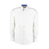 Tailored Fit Premium Contrast Oxford Shirt - White/Mid Blue - XL