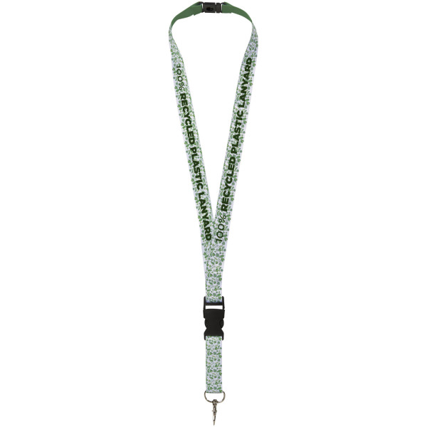 Balta recycled PET lanyard with safety buckle - White - 10mm