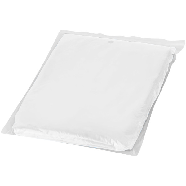 Ziva wegwerp regenponcho met opbergtasje - Wit