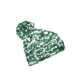 MB7977 Coarse Knitting Hat groen/gebroken wit one size