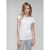Women's Organic Roll Sleeve T - White - S