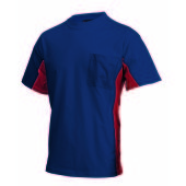 T-shirt Bicolor Borstzak 102002 Navy-Red 5XL