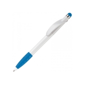 Balpen Cosmo stylus hardcolour - Wit / Licht Blauw
