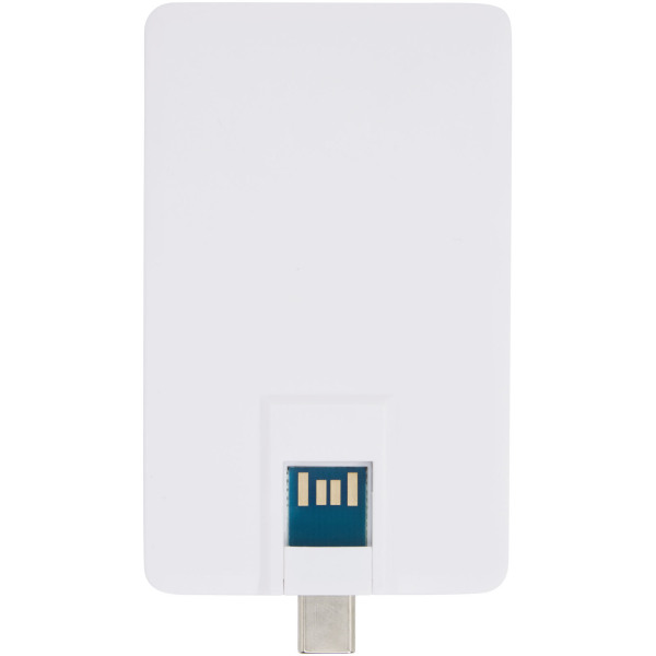 Duo slim USB station van 64 GB met Type-C en USB-A 3.0 - Wit
