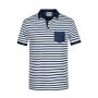 Men's  Polo Striped - white/navy - S