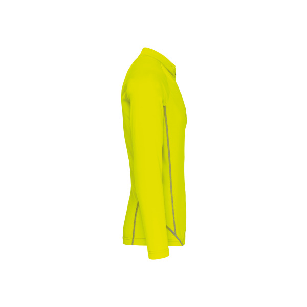 Herenrunningsweater Met Halsrits Fluorescent Yellow XS
